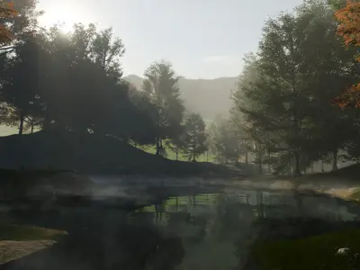 Nature Landscape Pond under Goodray Free 3D model