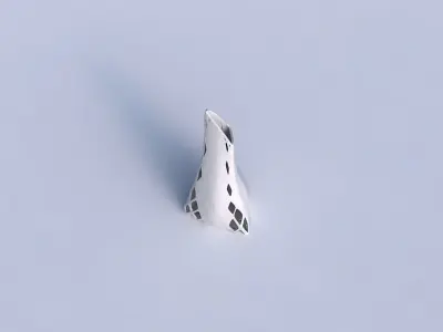 Vase grounded tipping triangle with diagonal grid lattice 2 3D print model