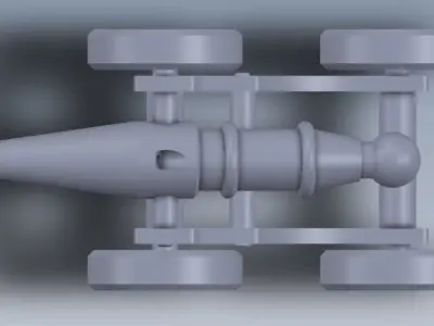 GUN CARRIAGE TOP ARABASI ASSEMBLY 3D print model