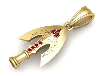 gold arrowhead pendant 3D printable model   3D print model