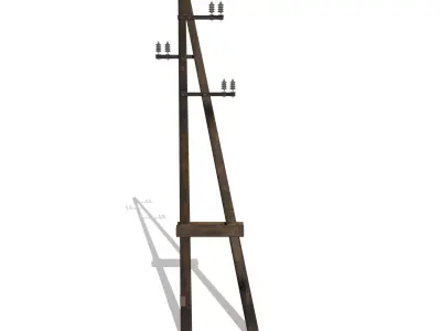 Electricity Pole 10 Low-poly 3D model