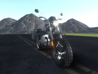 Motorcycle Lego style Low-poly 3D model