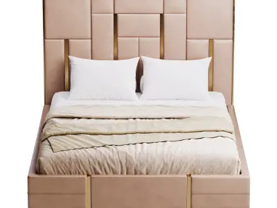 Luxury Leather Bed 3D model