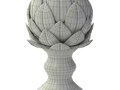 Arnold White Ceramic Artichoke Statuette 3D model