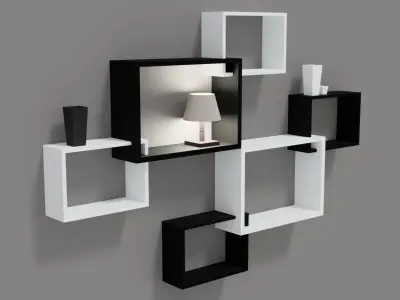 Decorative Shelves Low-poly 3D model