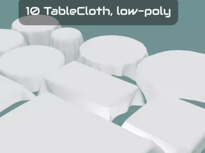 Tablecloth Set tablecloths Free low-poly 3D model