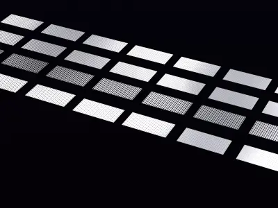 Perforated panels with square shape hole pack 25K04 3D model