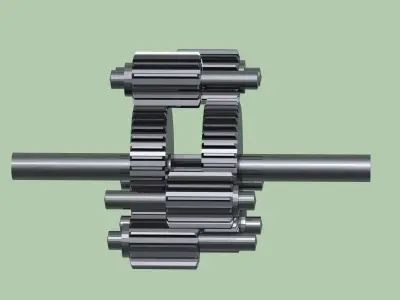 Planetary gear differential 3D model