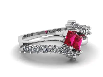 Stylish Women Diamond Ring 3d printable Model 3D print model