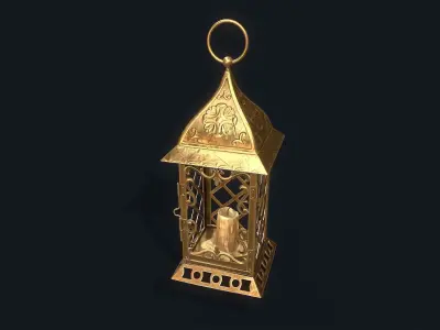 Medieval Lamp Low-poly 3D model