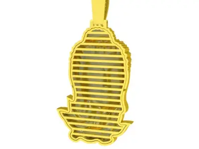 Luxury Buddha Head Pendant with Lotus Base Design 126a 3D print model
