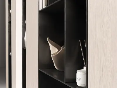 Modular cabinet furniture Modern Wardrobe kit minimalist 3D model