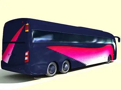 Dark pink Bus 9 3D model