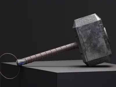 Thor Hammer 3D Asset Realistic Mjolnir PBR Model with 4K Texture 3D model