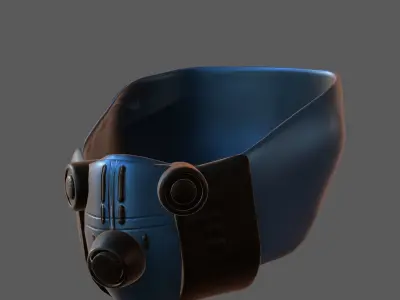 Gas mask helmet 3d model scifi Low-poly  Low-poly 3D model 83