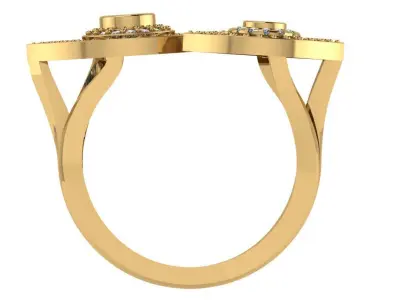 Round halo eye cutted ring 3D print model