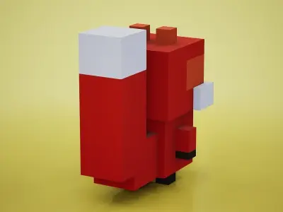 Voxel - Fox Low-poly 3D model