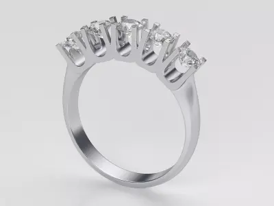 Ring with gems 3D print model