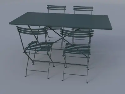Outdoortablemetallicset 3D model