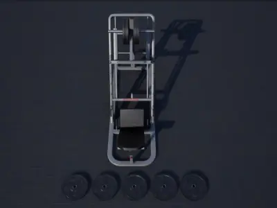 Leg Press Hack Squat Low-poly 3D model