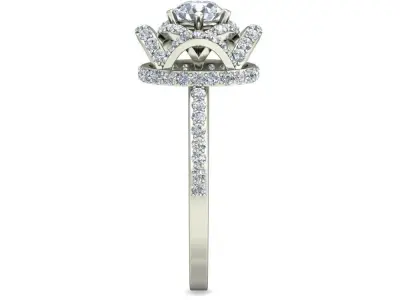 white gold engagement ring Free 3D print model