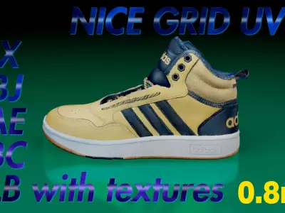 Adidas Hoops 3 Mid LP Game ready Low-poly 3D model