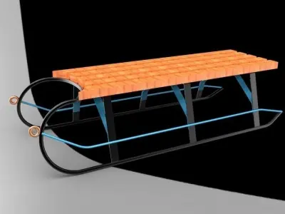 snow sled Free 3D model