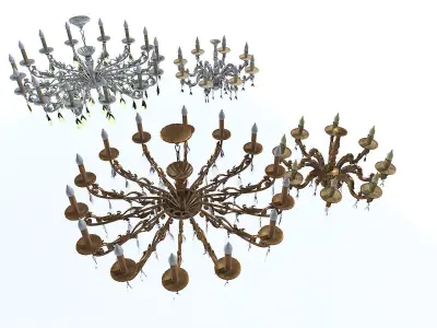 Chandelier pack Low-poly 3D model