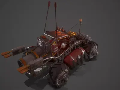 Apocalyptic Buggy Modular Pack Low-poly 3D model