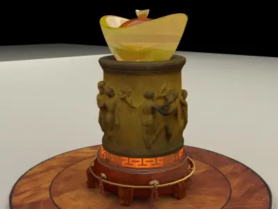 Chinese display stand with  pencil holder and yuanbao  3D model