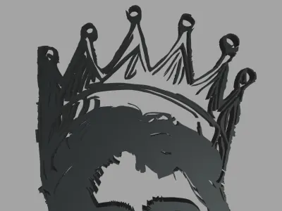 The King 01 Wall Silhouette 3D print model