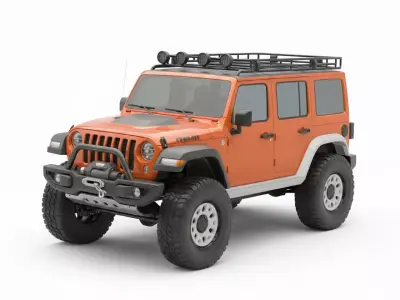 Modern Off-Road 4x4 SUV Low-poly 3D model