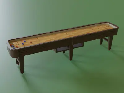 Shuffleboard Table Low-poly 3D model
