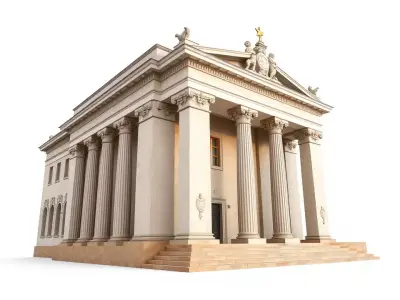 Neoclassical Temple model pack Low-poly 3D model