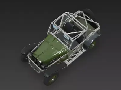 Neo-Retro Light Recon Patrol Vehicle 3D Model Low-poly 3D model