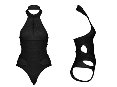 Dynamic woman athletic halter swimsuit 3d model Low-poly 3D model