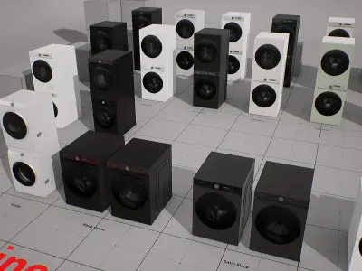SAMSUNG Washing Machine - BESPOKE Grande AI Low-poly 3D model