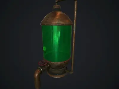 Steampunk boiler animated pbr Low-poly 3D model
