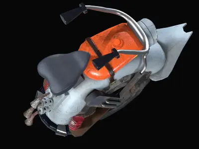 Motorized unicycle Low-poly 3D model