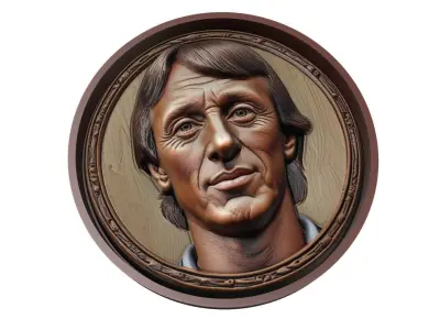 Johan Cruyff Footballer Medallion 3D print model