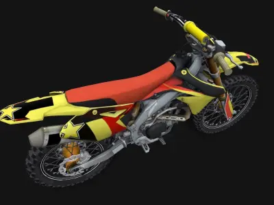 Motorcycle 4 dirt bike Low-poly 3D model