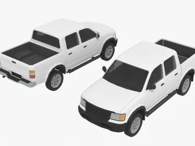 Generic pickup double cab Low-poly 3D model