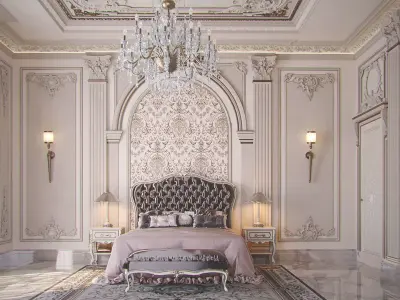 Luxury Classic Bedroom - Corona Rendered 3D model