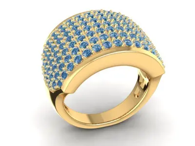 Luxury Wide Pave Diamond Ring for Men 3D Model 1740 3D print model