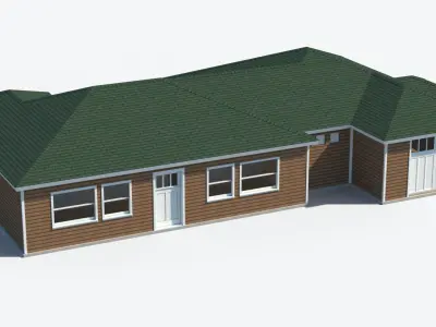 House 2 with roof Free low-poly 3D model