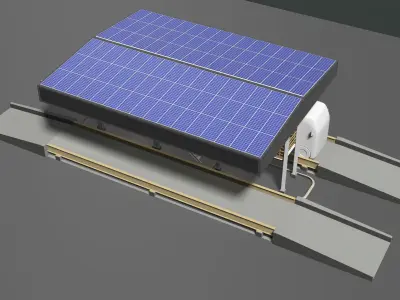 Truck weight scale station with solar cell 24i14 3D model