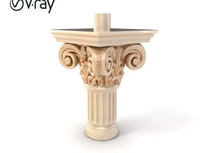 Acanthus Leaf Column Capital model pack Low-poly 3D model