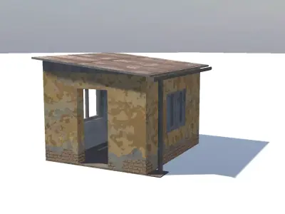 Soviet abandoned building Free low-poly 3D model