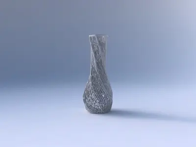 Vase twisted larger opening hexagon with organic lattice and ... 3D print model