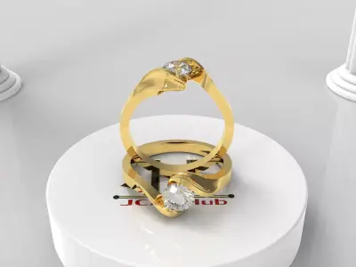 0227 - Solitaire Ring - JCADHub 3D print model